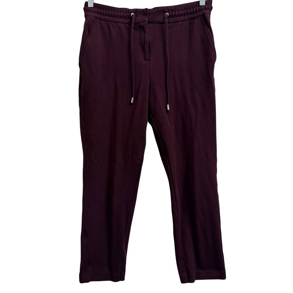 Reiss Eve 'Pull On' Formal Jogger Pant Burgundy Women 8 Medium Elastic Casual